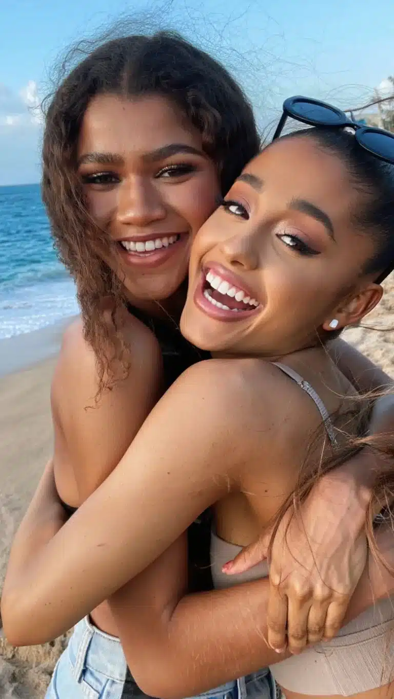 “Zendaya smiling with smooth enamel reflection and soft facial structure.”