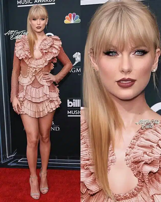 Close-up artistic rendering of Taylor Swift facial proportions