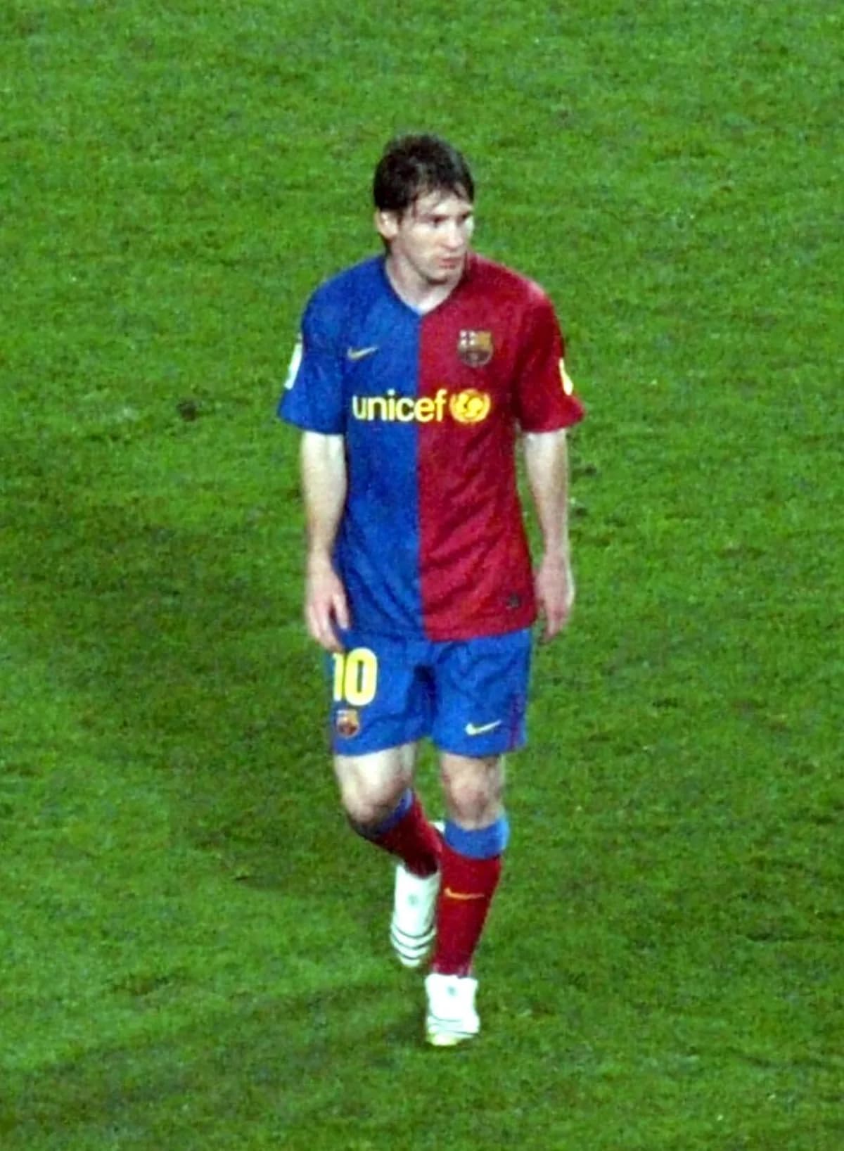 Lionel Messi in 2008, playing for FC Barcelona