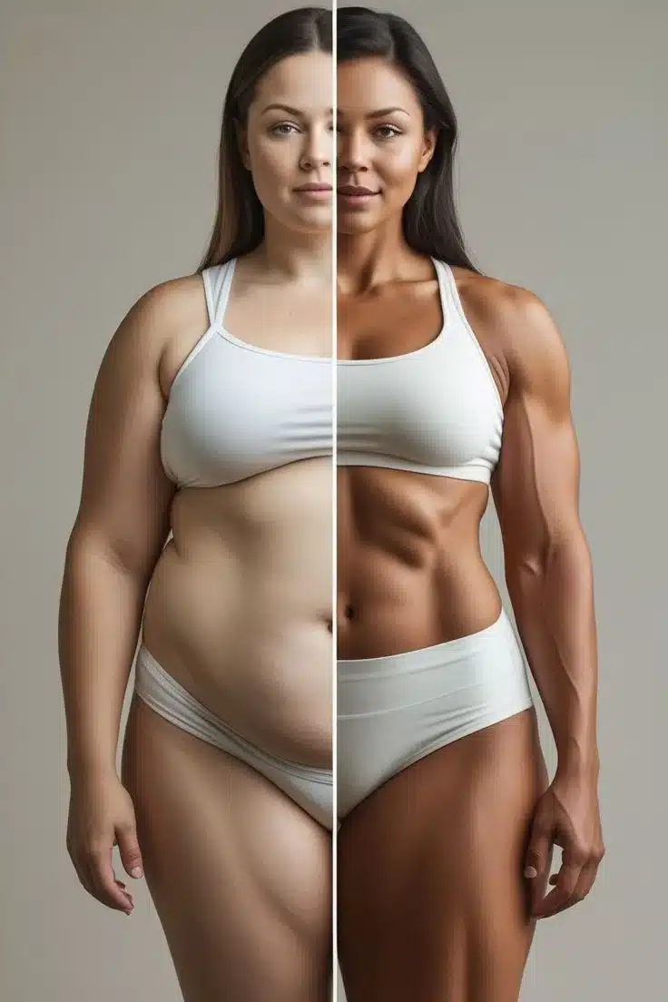 Bariatric patient showing circumferential excess skin