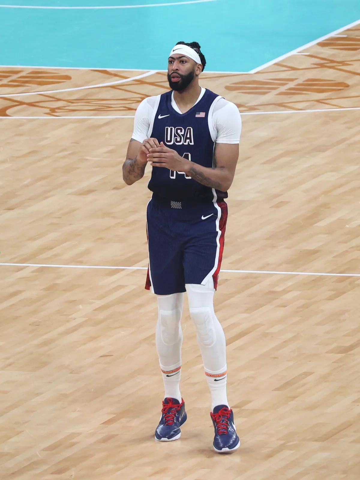 Anthony Davis in 2024, playing for Team USA at the Olympics