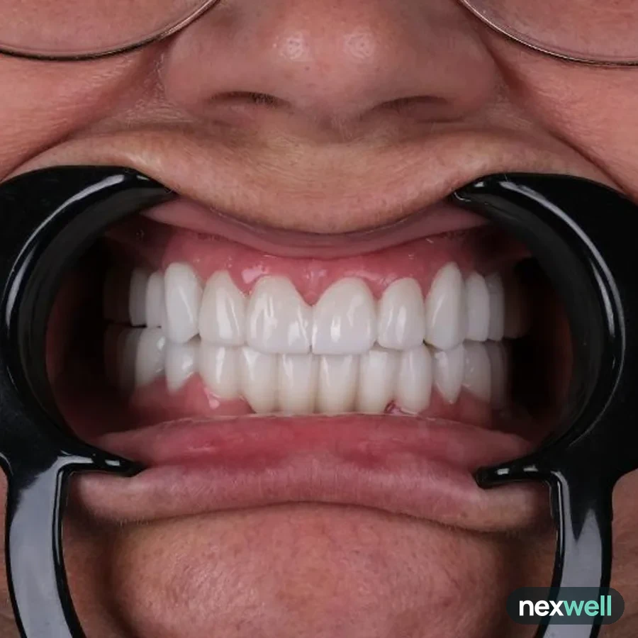 After: full mouth All-on-6 implant restoration, 2021
