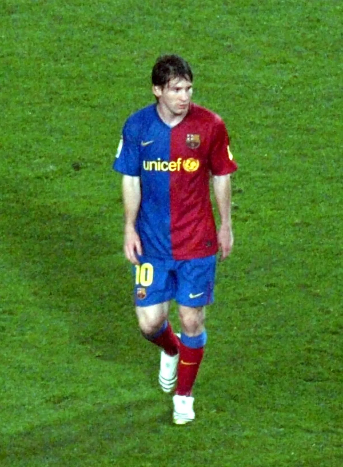 Lionel Messi in 2008, playing for FC Barcelona