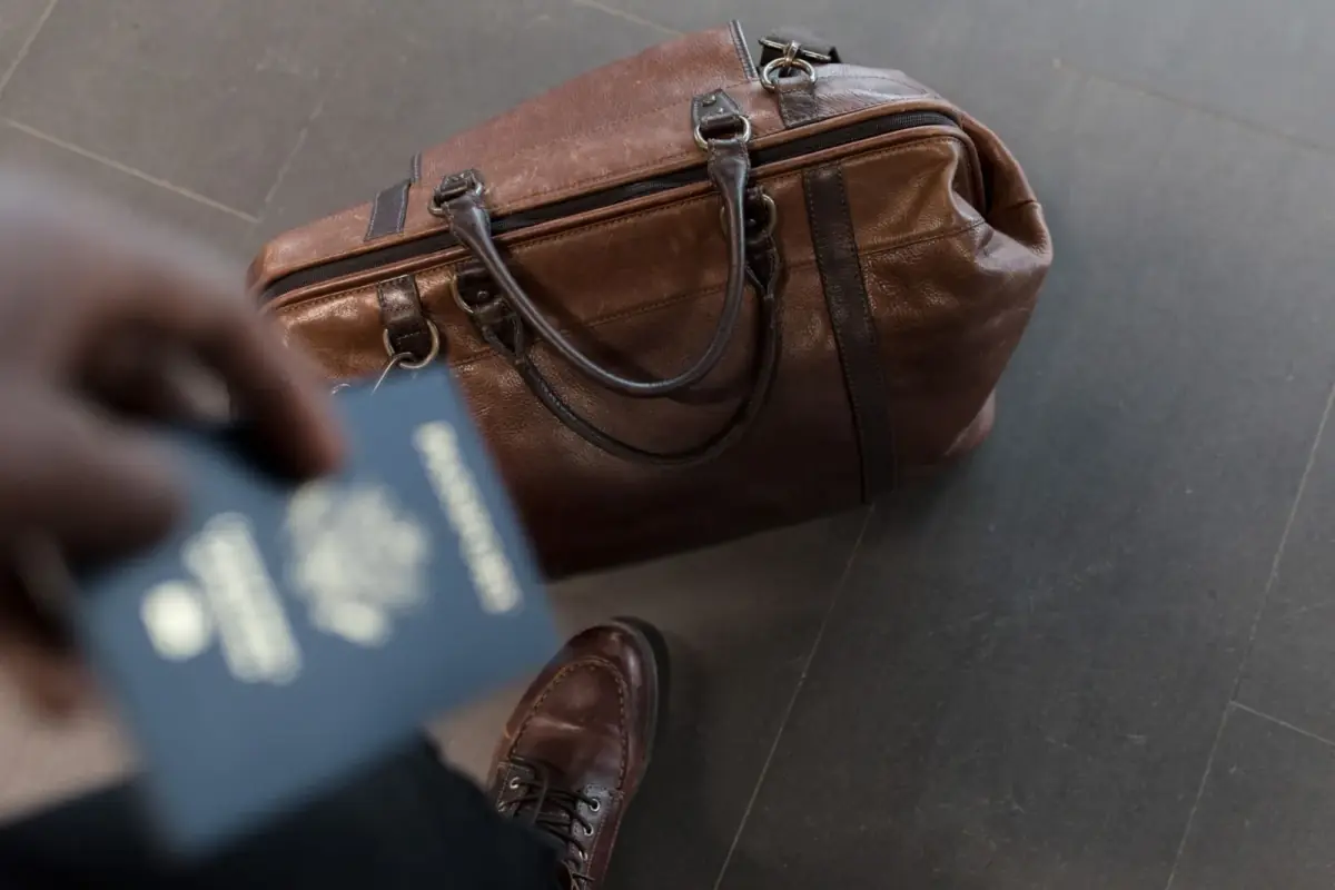 Passport and travel bag ready for a medical trip