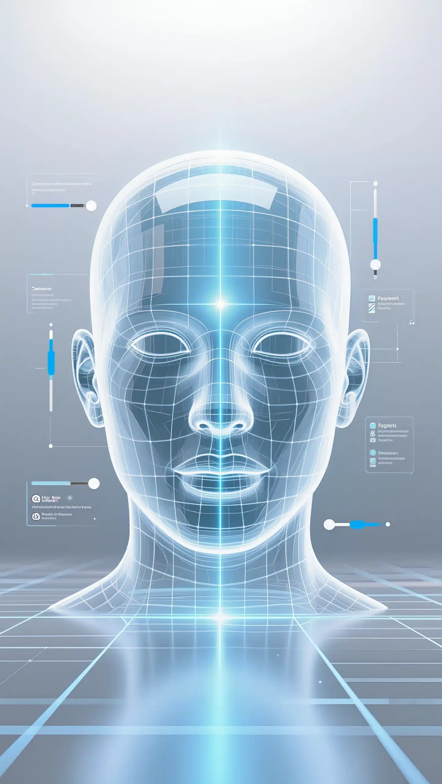 Clinician adjusting facial geometry model using predictive analysis tools