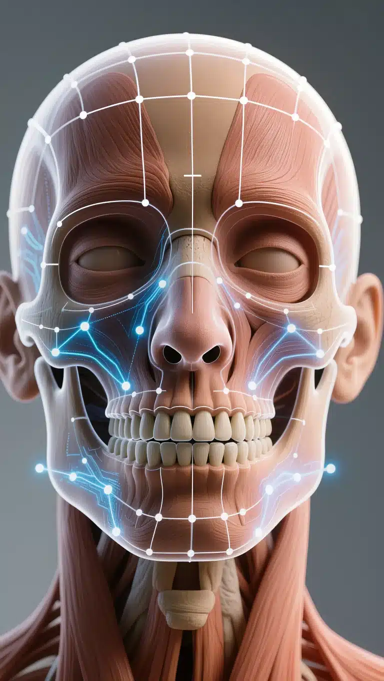 Surgeon reviewing AI-generated treatment simulations with a patient